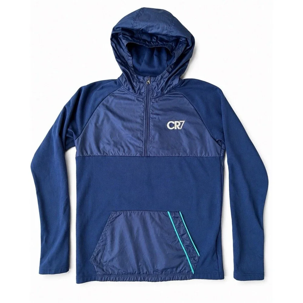 Nike CR7 Dri-FIT Repel Hoodie Youth XL Cristiano Ronaldo Soccer Blue BV6087-493